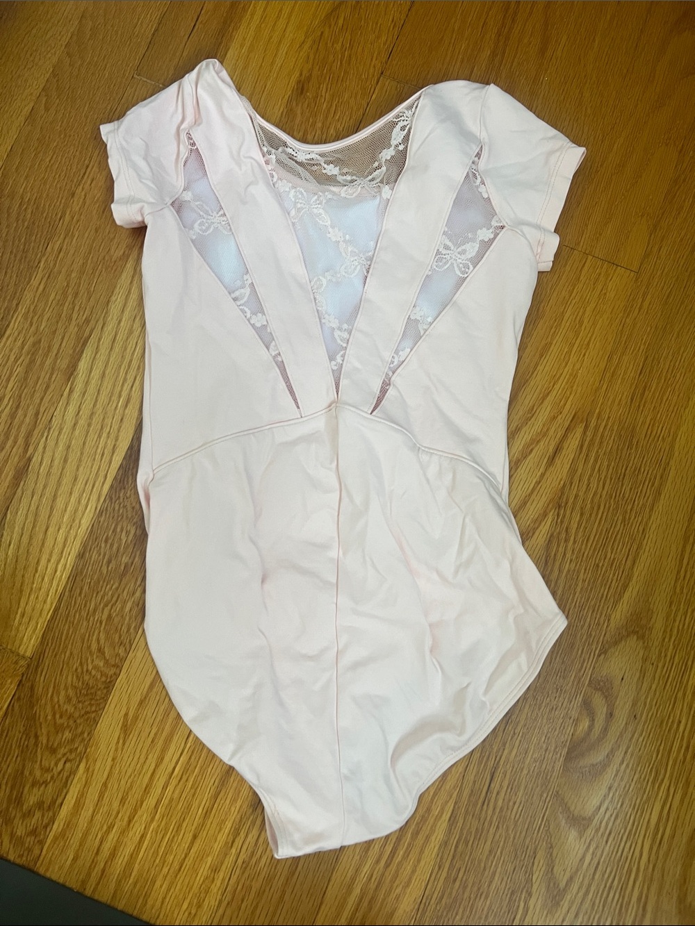 Bloch Pink Girls' 12 Lace back Dance Leotard